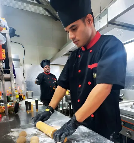 Artistic culinary presentation for guests